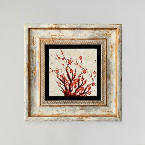 ASIR Dekorativní obraz KVETOUCÍ KEŘ Kámen 20x20cm