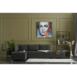 ASIR Rohová sedací souprava s rozkladem na lůžko FLY levá antracit