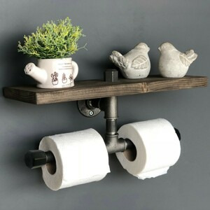 ASIR Nástěnná police BORURAF 030 černá ořech