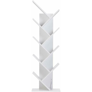 SONGMICS Zajímavá knihovna bílá 50x141 cm
