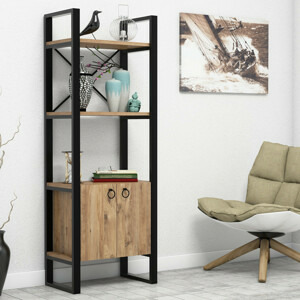 ASIR Knihovna MILANO borovice atlantic černá