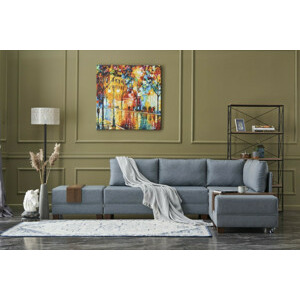 ASIR Rohová sedací souprava s rozkladem na lůžko FLY pravá modrá