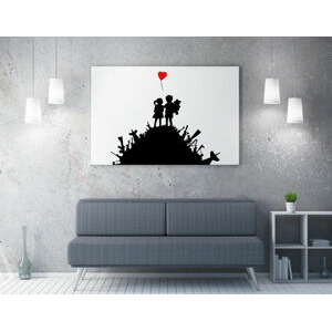 ASIR Obraz na plátně (70 x 100) Banksy Street Art – Láska hojí