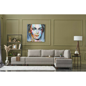 ASIR Rohová sedací souprava s rozkladem na lůžko FLY pravá krémová