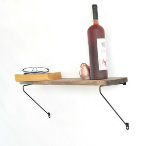 ASIR Nástěnná police WIRE ořech černá