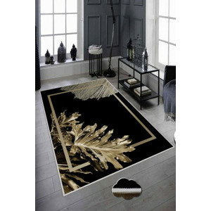 ASIR Koberec HMNT886 černý se zlatým listem