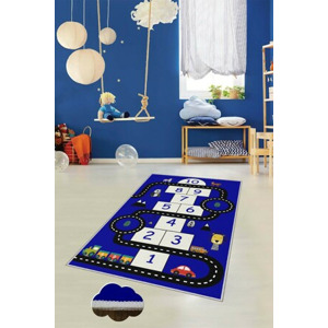 ASIR Dětský koberec (120 x 180) silnice a panák, modrý