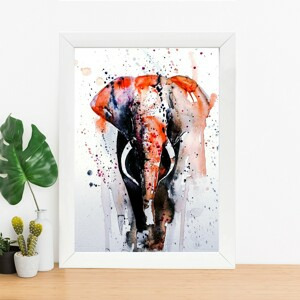 ASIR Obraz na MDF s rámem SLON PŘICHÁZÍ 24 x 29 cm