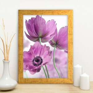 ASIR Obraz na MDF s rámem FIALOVÉ KVĚTY 24 x 29 cm