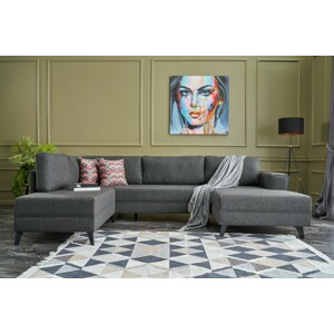 ASIR Rohová sedací souprava s rozkladem na lůžko EFSUN antracit