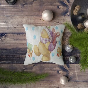 ASIR Povlak na polštář NYXMAS091 bílý s medvídkem