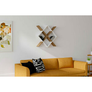 ASIR Nástěnná police SEMO ořech bílá