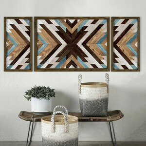 ASIR Nástěnná dekorace MDF INDIÁN 3 ks