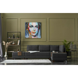 ASIR Rohová sedací souprava s rozkladem na lůžko FLY pravá antracit