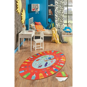 ASIR Dětský koberec(100 x 160 cm) PALETTE červený – písmenka a barvičky