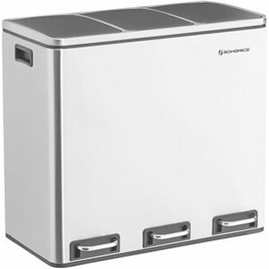 SONGMICS Odpadkový koš na tříděný odpad 3 x 18 L stříbrný