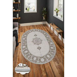 ASIR Oválný koberec (140 x 220) HMNT919 béžový se vzorem