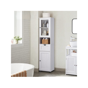VASAGLE Koupelnová skříňka vitrína a zásuvka 40 x 165 x 30 cm