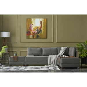 ASIR Rohová sedací souprava s rozkladem na lůžko FLY pravá hnědá