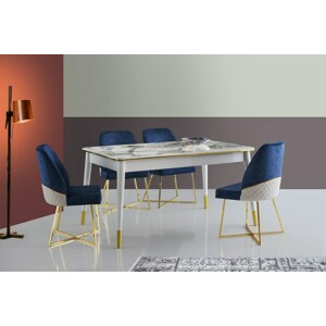 ASIR Jídelní stůl FLORA bílý zlatý