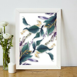 ASIR Obraz na MDF s rámem VĚTVIČKY V BÍLÉM 24 x 29 cm