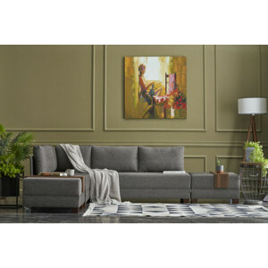 ASIR Rohová sedací souprava s rozkladem na lůžko FLY levá hnědá