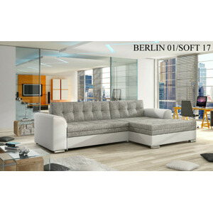 ELTAP Rohová sedací souprava CONFORTI , pravé provedení Látka čalounění: Berlin 01 + Soft 017 white