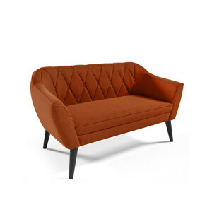 Eka Pohovka KARO, 140 cm Látka Velutto: Velutto 33 - Skořicová, Výběr nohou: Černé