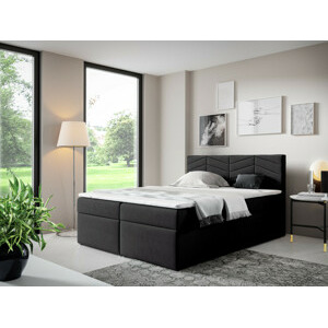 Eka Kontinentální čalouněná postel ANNA - Trinity (160x200 cm) Barva látky Trinity: (2316) Černá