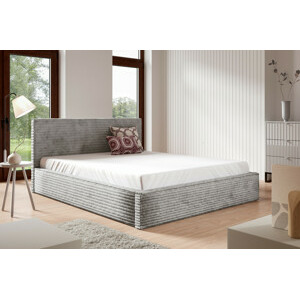 Eka Čalouněná postel STRIPS 160x200 cm Úložný prostor: S dřevěným rámem úložného prostoru, Barva látky Tilia: Tilia 86