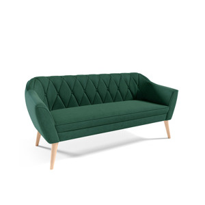 Eka Pohovka KARO, 180 cm Látka Velutto: Velutto 10 - Zelená, Výběr nohou: Přírodní