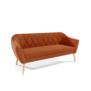 Eka Pohovka KARO, 180 cm Látka Velutto: Velutto 33 - Skořicová, Výběr nohou: Přírodní