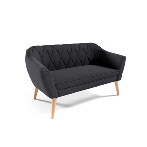 Eka Pohovka PRIME, 140 cm Látka Velutto: Velutto 19 - Antracitová, Výběr nohou: Přírodní