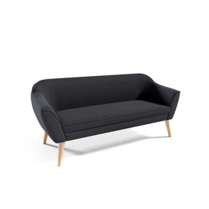 Eka Pohovka FLIX, 185 cm Látka Velutto: Velutto 20 - Černá, Výběr nohou: Přírodní