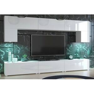 Ral Obývací stěna DOVER 2, 242 cm - Bílý lesk