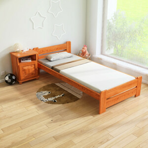 Maxi Postel z masivu Union 80 x 200 cm - barva Olše + matrace Medical ROŠT ZDARMA