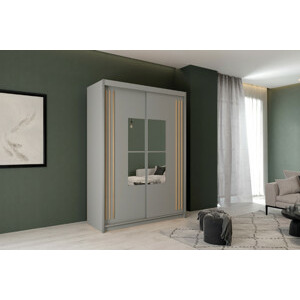 ARK Šatní skříň IKING, Šedá/Dub Artisan 150 cm