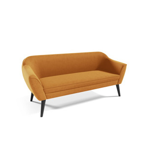 Eka Pohovka FLIX, 185 cm Látka Velutto: Velutto 08 - Hořčicová, Výběr nohou: Černé