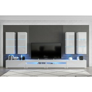 Ral Obývací stěna MOLY 364 cm - Bílý lesk