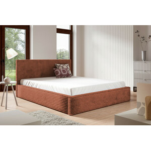 Eka Čalouněná postel STRIPS 160x200 cm Úložný prostor: S dřevěným rámem úložného prostoru, Barva látky Tilia: Tilia 52