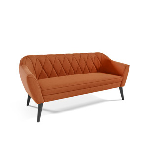 Eka Pohovka PRIME, 180 cm Látka Velutto: Velutto 33 - Skořicová, Výběr nohou: Černé