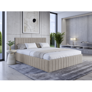 Eka Čalouněná postel LINDA 160x200 cm Barva látky Trinity: (2303) Světlá béžová