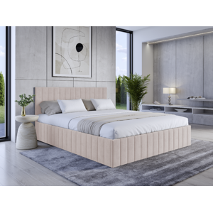 Eka Čalouněná postel LINDA 160x200 cm Barva látky Trinity: (2301) Krémová bíla