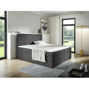 Eka Kontinentální čalouněná postel SARAH - Trinity (140x200 cm) Barva látky Trinity: (2315) Tmavá šedá