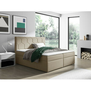 Eka Kontinentální čalouněná postel MEDOX - Trinity (140x200 cm) Barva látky Trinity: (2303) Světlá béžová