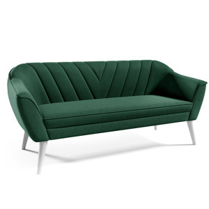 Eka Pohovka LOVA, 180 cm Látka Velutto: Velutto 10 - Zelená, Výběr nohou: Bílé