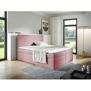 Eka Kontinentální čalouněná postel SARAH - Trinity (200x200 cm) Barva látky Trinity: (2319) Světlá růžová