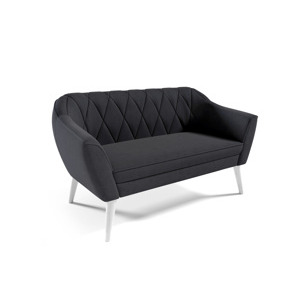 Eka Pohovka PRIME, 140 cm Látka Velutto: Velutto 19 - Antracitová, Výběr nohou: Bílé