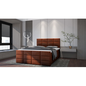 SFAB Kontinentální čalouněná postel POSITANO (180x200 cm) Látka Velutto: Velutto 30 - Hnědá