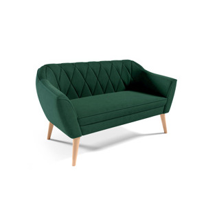 Eka Pohovka PRIME, 140 cm Látka Velutto: Velutto 10 - Zelená, Výběr nohou: Přírodní